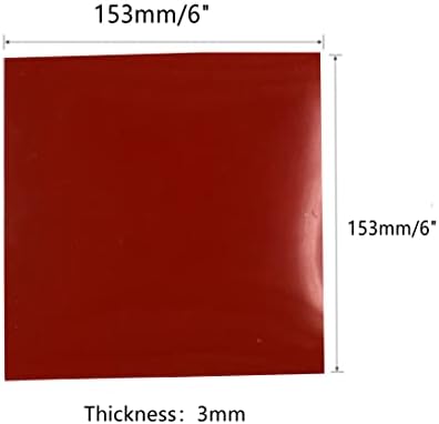 Crvena silikonska guma za brtvu 60a fleksibilna visoka temperatura otporna na toplinu 6 za 6 inča 1/8 debljine 2 komada