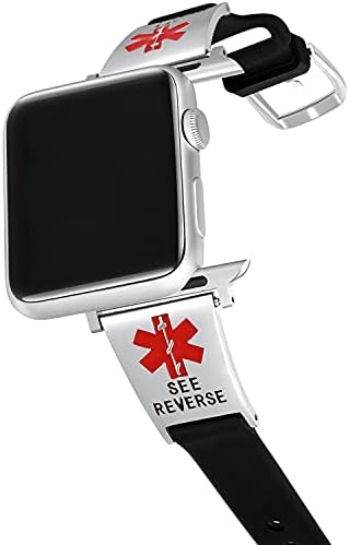 Personalizirani medicinski alert ID Apple Watch Bands kompatibilan sa jabukom 38mm 40mm 41mm 42mm 44mm 45mm 49mm, prilagođeni remen za prebacivanje za iwatch serije 8 7 6 5 4 3 2 1 SE, podesiv 5,5 -9,0