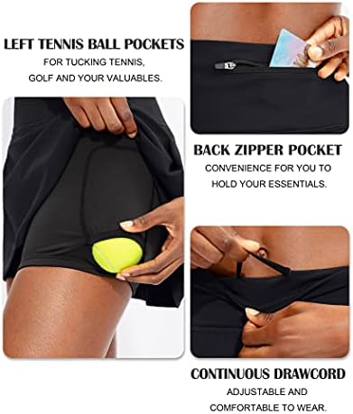 Soothfeel Plisirana teniska suknja za žene sa džepovima ženske atletske Golf Skorts suknje visokog struka za trening trčanje