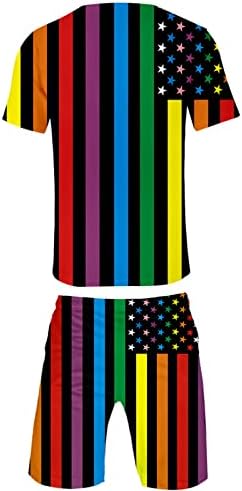 Urvip muške LGBT-Rainbow ispisane ljetne kombinezone postavljaju vrhove i kratke hlače