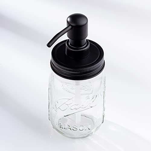 Mason Jar glass dozator za ručni sapun kupatilo kuhinja seoska kuća dekor sa Crnom pumpom od nerđajućeg čelika otpornom na rđu 304, idealno za deterdžent za suđe, tečnost, losion