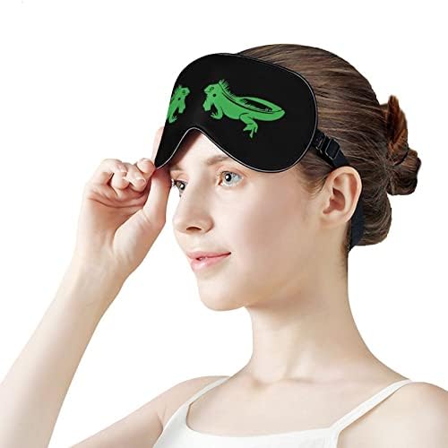 Zelena gušterka kameleonska maska ​​za zatamnjenje za spavanje noć za povezivanje sa podesivim kaišem