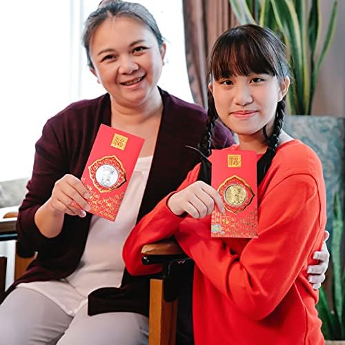 Angoily 4kom kineske Nove godine 2022 crvene koverte sa zlatnom kravom Kineski Hong Bao srećni novčani