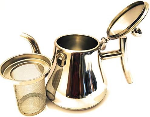 Čajni lonac od nehrđajućeg čelika sa satenskim poljskom i infusicom, 1,2 litre kapaciteta