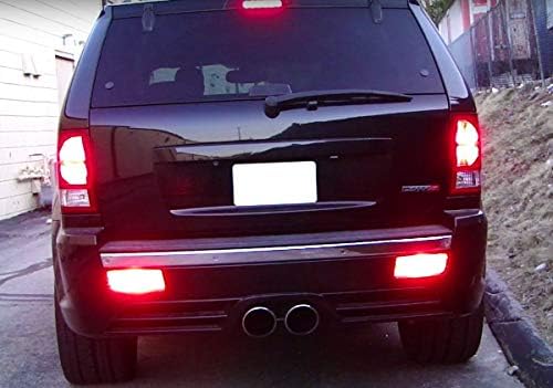 iJDMTOY kompletan LED zadnje svjetlo za maglu Kit kompatibilan sa Jeep 2005-2010 Grand Cherokee WK1, uključuje Brilliant Red Led sijalice, Red Lens Foglamp Skupštine & kabelski svežanj
