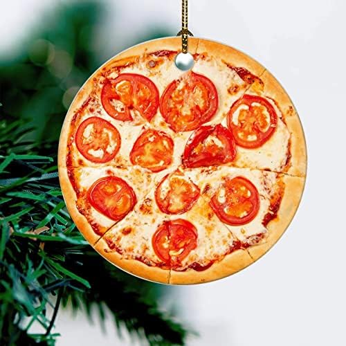 Paradajz Sir Pizza Ornamenti realistična hrana Božićni ukrasi 2021 Najbolji Božićni pokloni za ljubitelje hrane 3 velika božićna jelka viseći ukrasi za uspomenu dvostrana