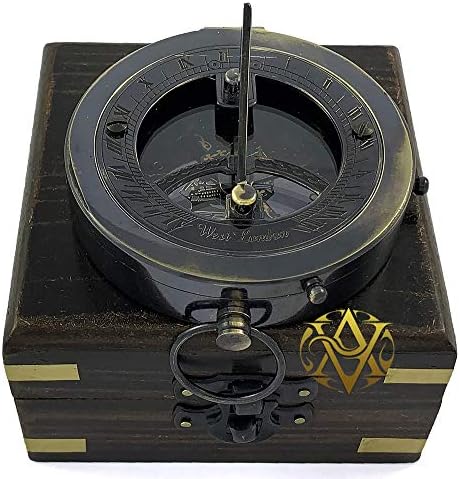 Kompas za biranje sunčane kutije / kućište Nautički antički dizajn Sun sat za planinarenje, kampiranje, putovanja, mornarski kapetan pokloni, rođendanski poklon