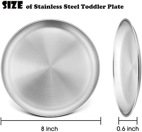LIANYU 18-dijelni pribor za jelo za djecu, uključuje 12-dijelni Set dječijeg srebrnog posuđa, 6-dijelne ploče od nehrđajućeg čelika koje se mogu prati u mašini za suđe