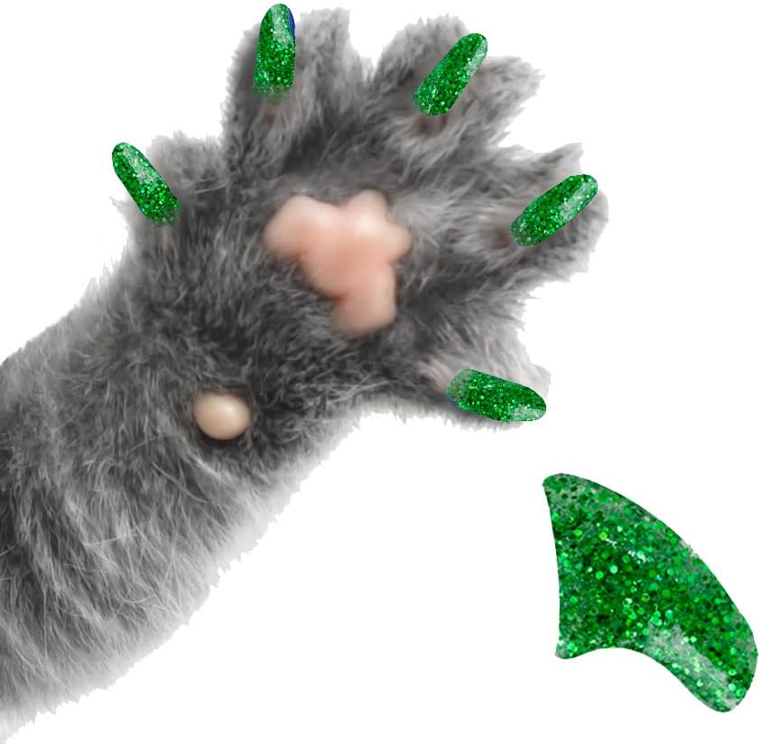 Lijepe kandže 6 mjeseci komad meke kape za nokte s ljepilom za mačje kandže-smaragdni sjaj mali