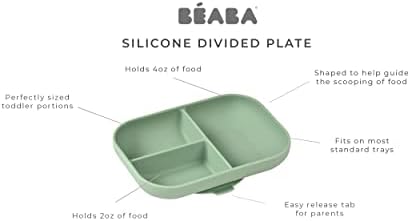 Beaba silikonska usisna podijeljena ploča, ploče za malu djecu, ploče za bebe, ploča za hranjenje