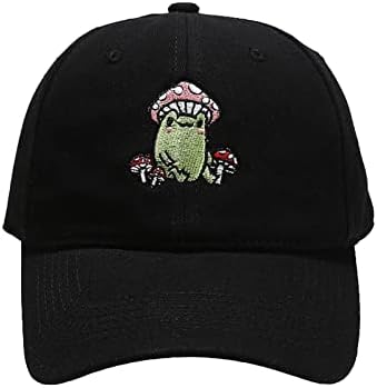 Manhong Žene Ležerne prilike Cartoon Frog Gljive Vezena bejzbol kapa na vrhuncu kapa širokim komadima za žene