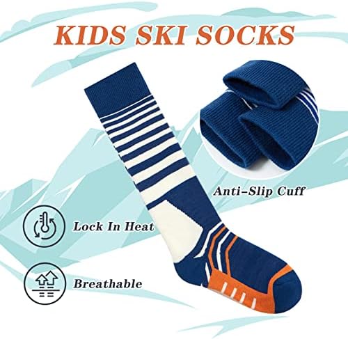 Qterdiz skijaške čarape Dječji dječaci Zimske tople snopove za dječake Djevojke debele termalne čarape 3 pakovanje
