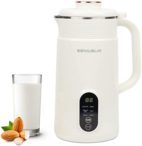 Geniuslix Mašina za automatsku maticu za domaće, biljne mlijeko sa automatskim čistom i temperaturnom