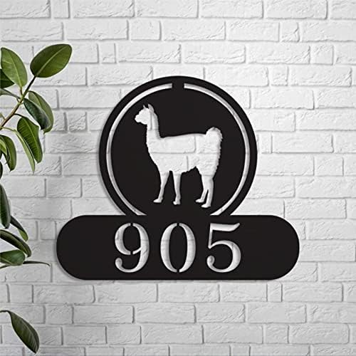 GodbleSign Llama Adresa Metalni znak, Zidno, metalni zidni dekor za kućnu kuhinju Kafe Barthna bar,