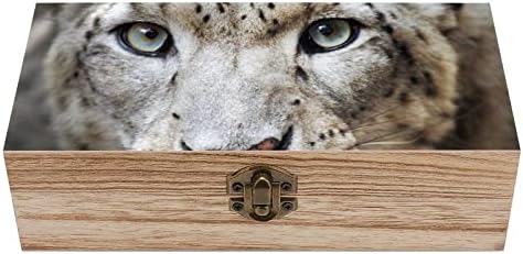 Nudquio SNOW Leopard Drvena kutija za pohranu s retro bravom za nakit Fotografije CHACKESSAKES
