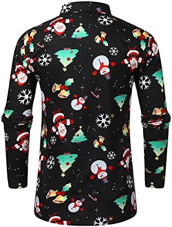 Wocachi 2022 muški božićni gumb dolje košulje sa nagibom rublja casual majica Xmas Party Costumes