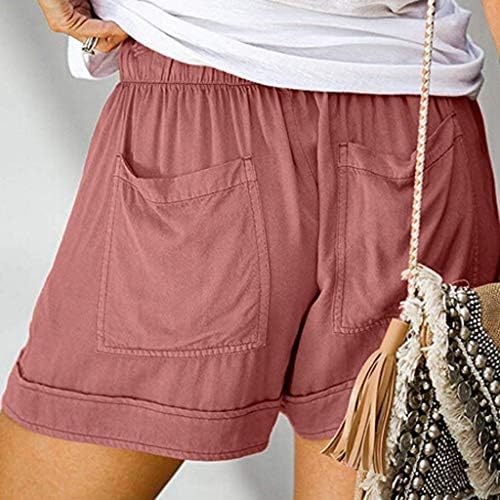 Meymia casual šorc za žene nacrtavanje elastičnih struka udobnih kratkih kratkih boja Solid colock Flowy plaže kratke hlače sa džepovima