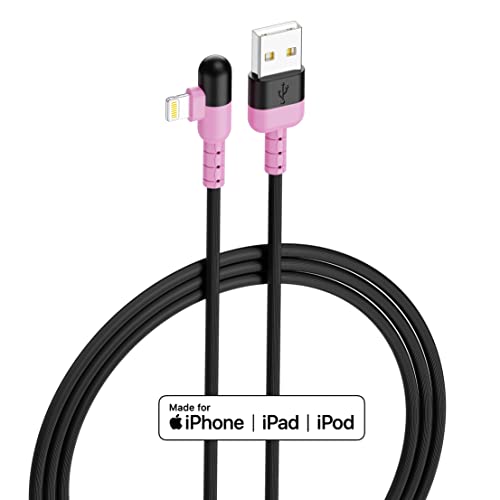Kabl za munje 90 stepeni desni kabl za punjenje, 4 boje iPhone Charger 6FT 4PACKS [Apple MFi Certified]