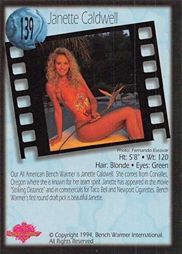 1994 klupa Topliji Nonsport # 139 Janette Caldwell Službeni model Trgovačka kartica za makete