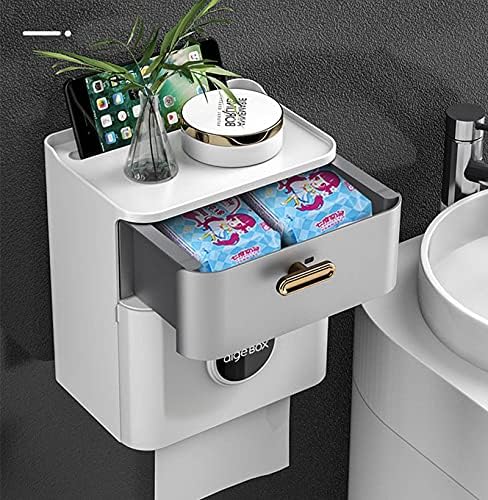 ABS plastični toaletni držač za papir, zidni bez bušenja poklopca kutije za pohranu lica, kreativni nosač za kupaonice-d