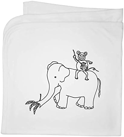 Azeeda 'Monkey na slonu' pamučni bebe pokrivač / šal