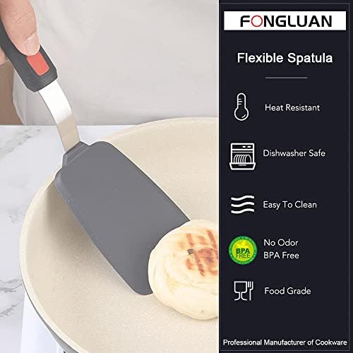 FONGLUAN Silikonski fleksibilni Turner/Spatula kuhinjske spatule Neprijanjajuće posuđe za kuvanje & amp; posluživanje otpornog na toplotu bez posuđa za kuvanje BPA
