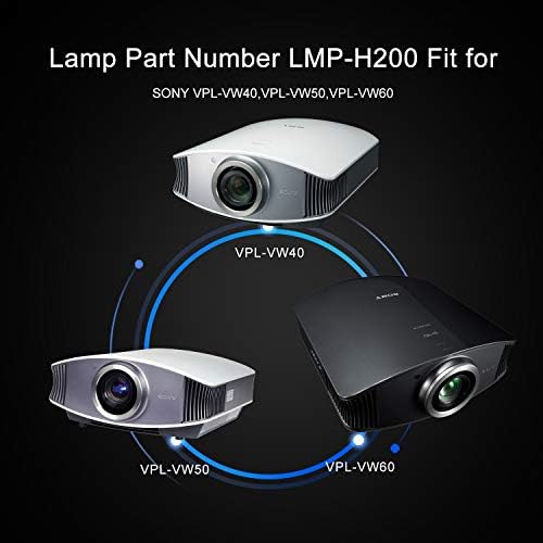 ZECARFA LMP-H200 Zamjenska žarulja za Sony VPL-VW40 VPL-VW50 VPL-VW60 projektor sa kućištem