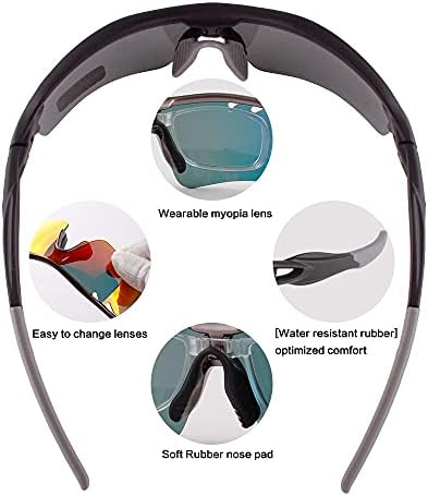 Toneoesol sportske naočare za sunce, polarizirane biciklističke naočare za muškarce i žene, sa 5 izmjenjivih