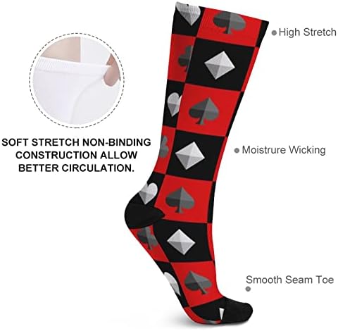 Kartaško odijelo šahovska tabla crvena crna štampana boja koja odgovara čarapama atletske čarape do koljena za žene i muškarce