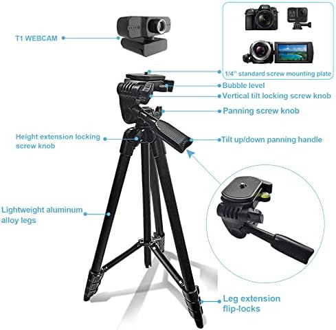 NUNET 1080p USB web kamera W. mikrofon & amp; stalak za streaming PC kamere kompatibilan sa W. Windows