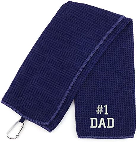 Trendy Odjeća Broj # 1 Otac izvezeni trifolda peškir od mikrofibra sa karabinom - dim