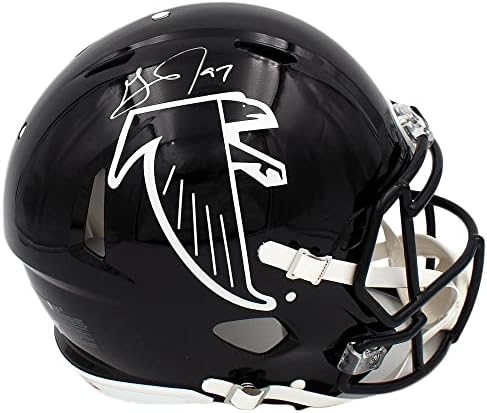 Grady Jarrett potpisao Atlanta Falcons Speed Authentic Tribute NFL kacige sa autogramom NFL Helmets