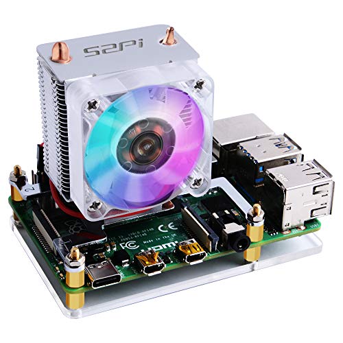 GeeekPi Raspberry Pi ventilator za hlađenje, Raspberry Pi Ice Tower Cooler, RGB ventilator za hlađenje sa Raspberry
