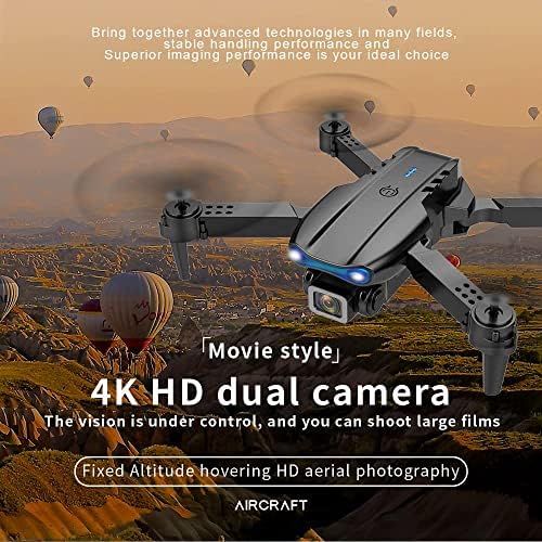 QIYHBVR Mini Drone Sa kamerom za početnike odrasle, 4k HD FPV kamera, sklopivi RC helikopter