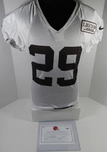 2017 Cleveland Browns Duke Johnson JR # 29 Igra Polovni dres bijele prakse 46 092 - Neincign NFL igra rabljeni dresovi
