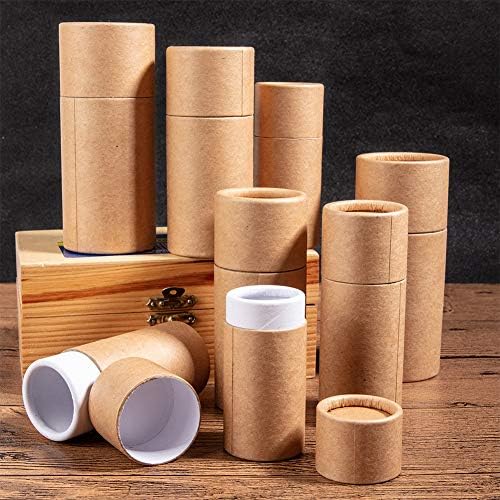 Benecreat 12pcs 50ml Burlywood kraft kartonske cijevi okrugli kraft papirni kontejneri za olovke Čaj od kafe kozmetički obrt poklon pakiranja