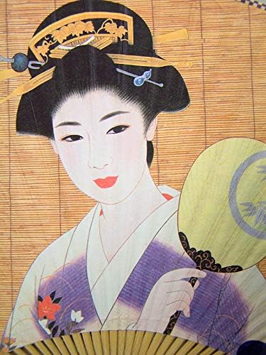 Japanski geisha dizajn papirnog ventilatora sa ručkama, 15 inča