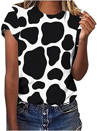 Ženska Crewneck pamučni leptir od mramora Leopard Ispis grafički ručak obična bluza košulja za djevojke Jesen Ljeto NX NX
