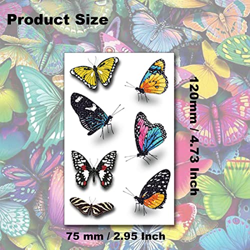 Ooopsiun Glitter Butterfly Tattoos za djevojčice -12 listova 3D Butterfly Party Favors dekoracije za djevojčice žene