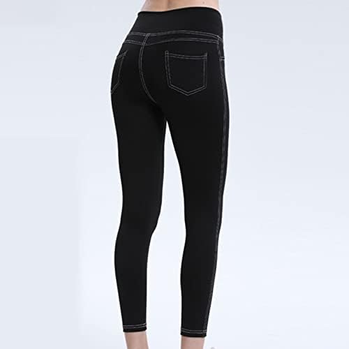 Miashui Scrich Yoga hlače postavljene ženske fitness hlače s dvostrukim džepovima Hip Bell donje joge hlače za žene duljine