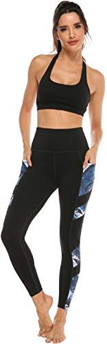 Persit ženske tiskane joge hlače sa 2 džepa, visoki struk koji ne vidi trma kontrola trbušnjaka