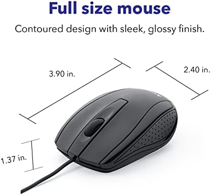 Verbatim žičani USB računarski miš-USB miš sa kablom za laptopove i računare - upotreba desne ili leve ruke, crna 98106