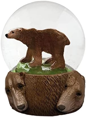 Vodeni globus - smeđi medvjed iz Deluxebasea. Snežni globus sa smolom figurine i oblikovanom bazom. Odličan