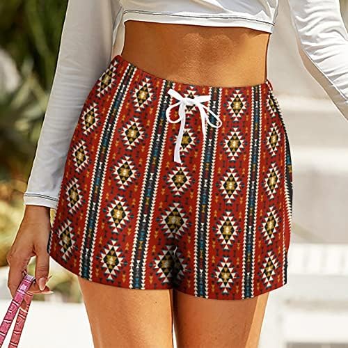 Tribal Šareni geometrijski uzorak Ženske kratke hlače Visoki struk Print Casual Kratke hlače Plaža Trčalice
