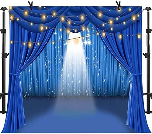 PHMOJEN 10x10ft pozornica reflektor Kraljevsko plava zavesa pozorište pozadina muzički koncert tema fotografija pozadina plava pozadina zavesa za bday godišnjicu venčanja vinil foto Studio rekviziti BJYYPH63