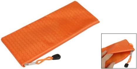 Uxcell najlonski Zip Up vodootporan A6 papirna torba za turpije, 24cm x 11,5 cm, narandžasta