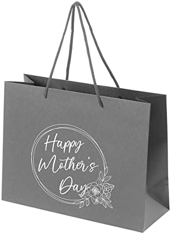 Bang uredna odjeća poklon torbe za Majčin dan velike srednje male - papirne poklon torbe za mamu-Mama pokloni za Majčin dan-cvijeće-siva-L