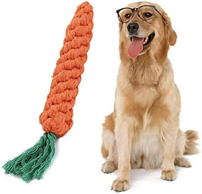 Doggeez Dog žvakaća igračka, čišćenje zuba Žvaka za trening kućnog ljubimca štenad mrkva pamučna konop molarna igračka