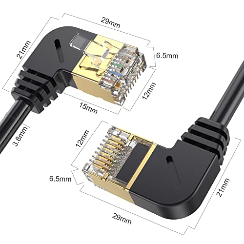 Traovien CAT8 Ethernet kabel, priključak za pozlaćeni priključeni 90 stupnjeva 10 Gigabit Cat8 All-bacper dvostruko zaštićeno igraće mreže računarski ruter inženjerski kabel 40Gbps, 2000MHz