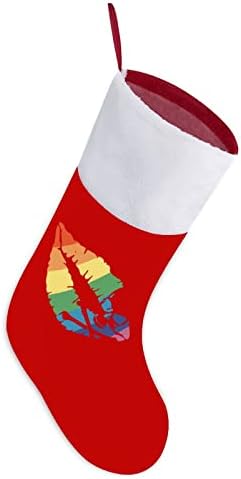 Gay Rainbow LGBT Pride usne lubanje božićne čarape Crveni baršunasti sa bijelom bombonske torbe Xmas ukrasi i pribor za porodičnu stranku